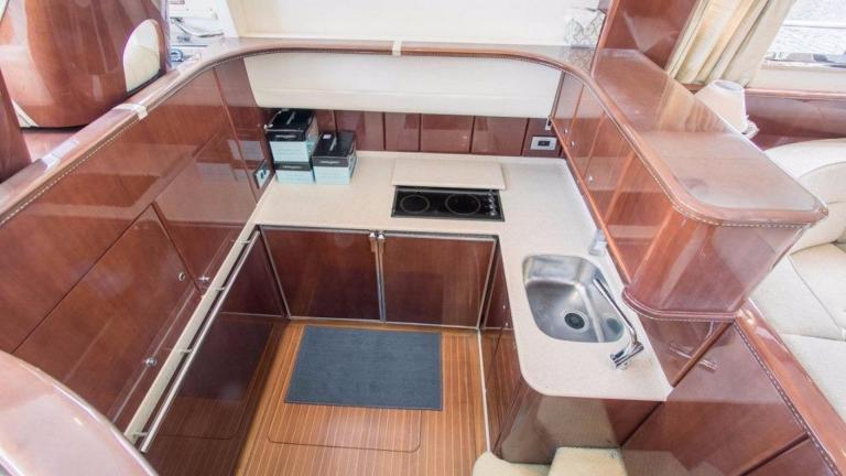 Equipped kitchen on the motor yacht Hadron